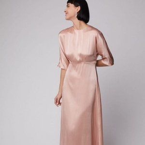 Mansur Gavriel Silk Maxi Pink Dress Size 38